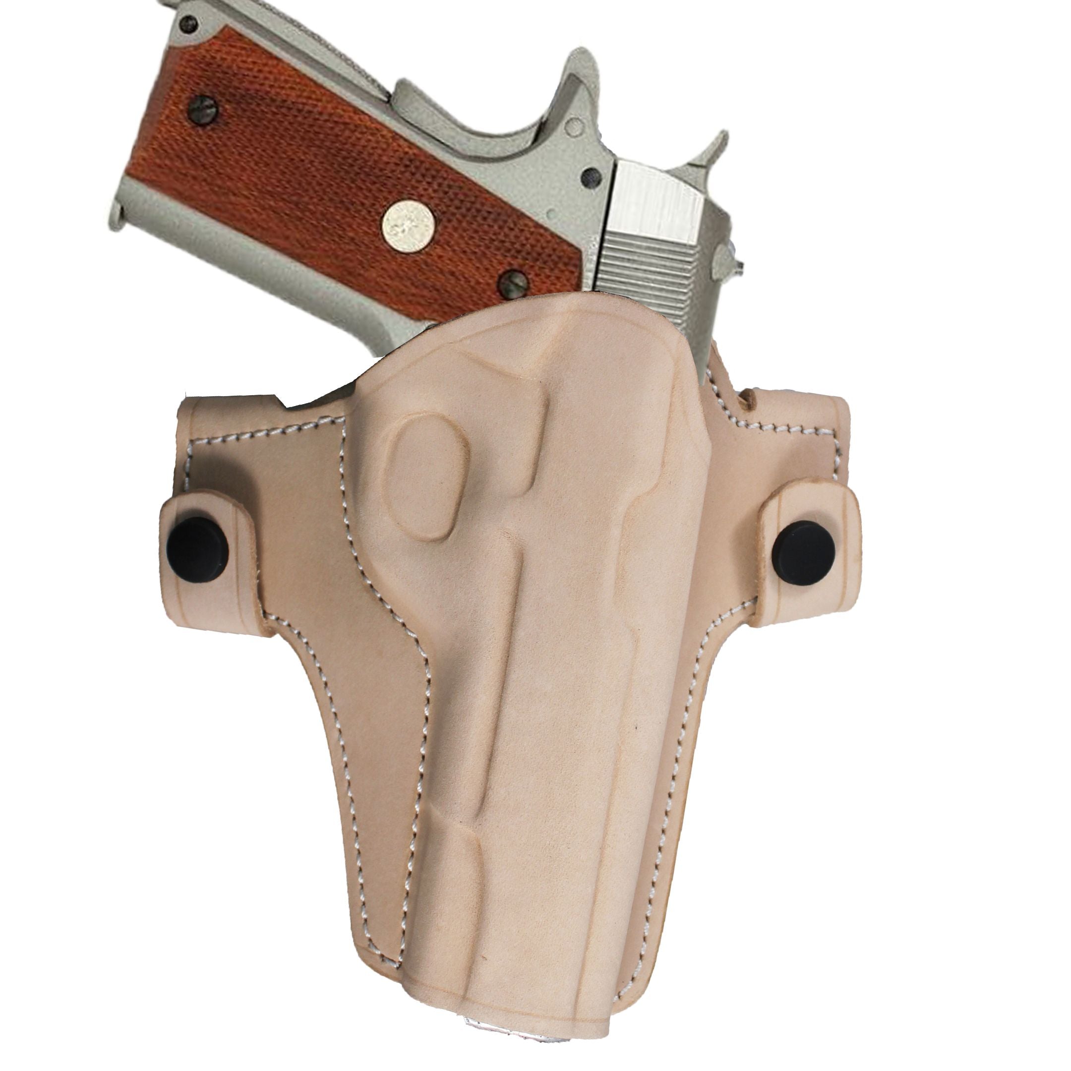 Handmade Two Belt Slots With Strap Concealed Carry Gun Holster - Beige image 0