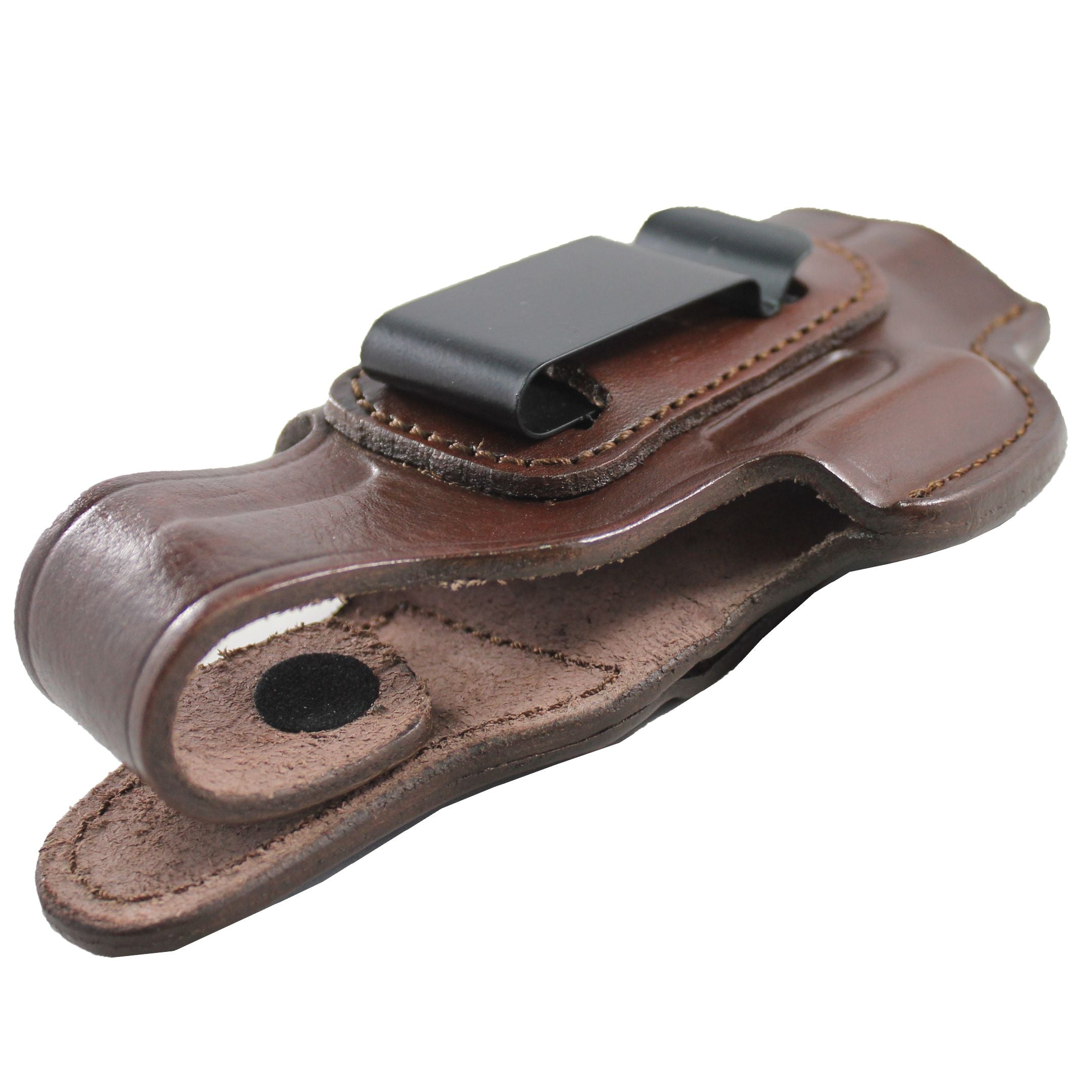 Concealed Carry IWB / OWB Real Leather Belt Gun Holster - Dark Brown image 9