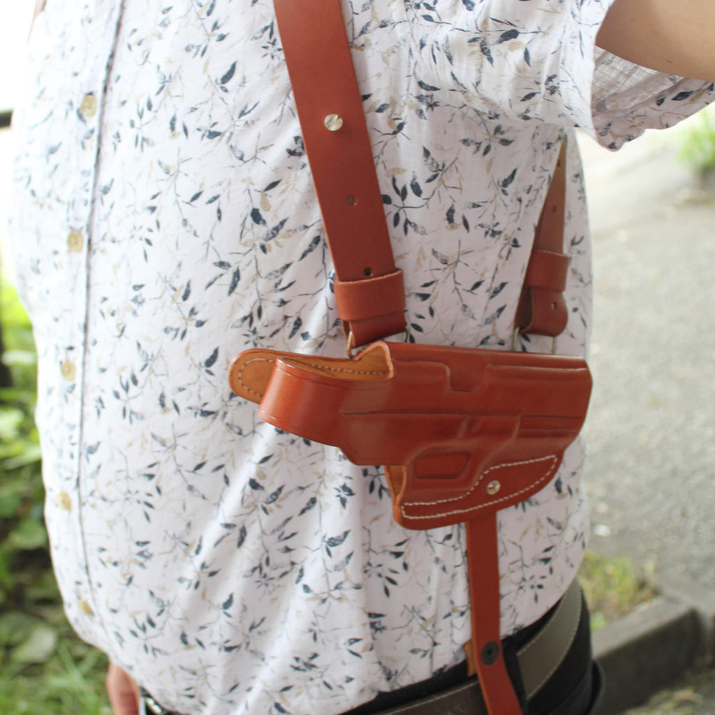 Horizantal Shoulder Holster Concealed Carry Gun Holster W/O Cartridge Holder image 9