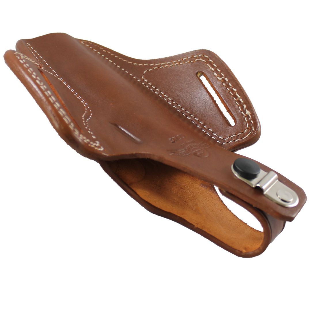 Handmade Leather OWB Carry Two Slot Thumb Break Gun Holster image 4