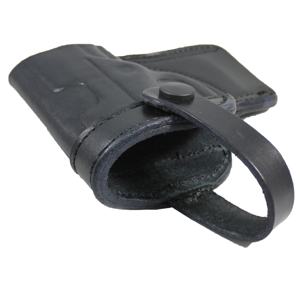 Leather With Retention Strap OWB Carry Gun Holster - Black
