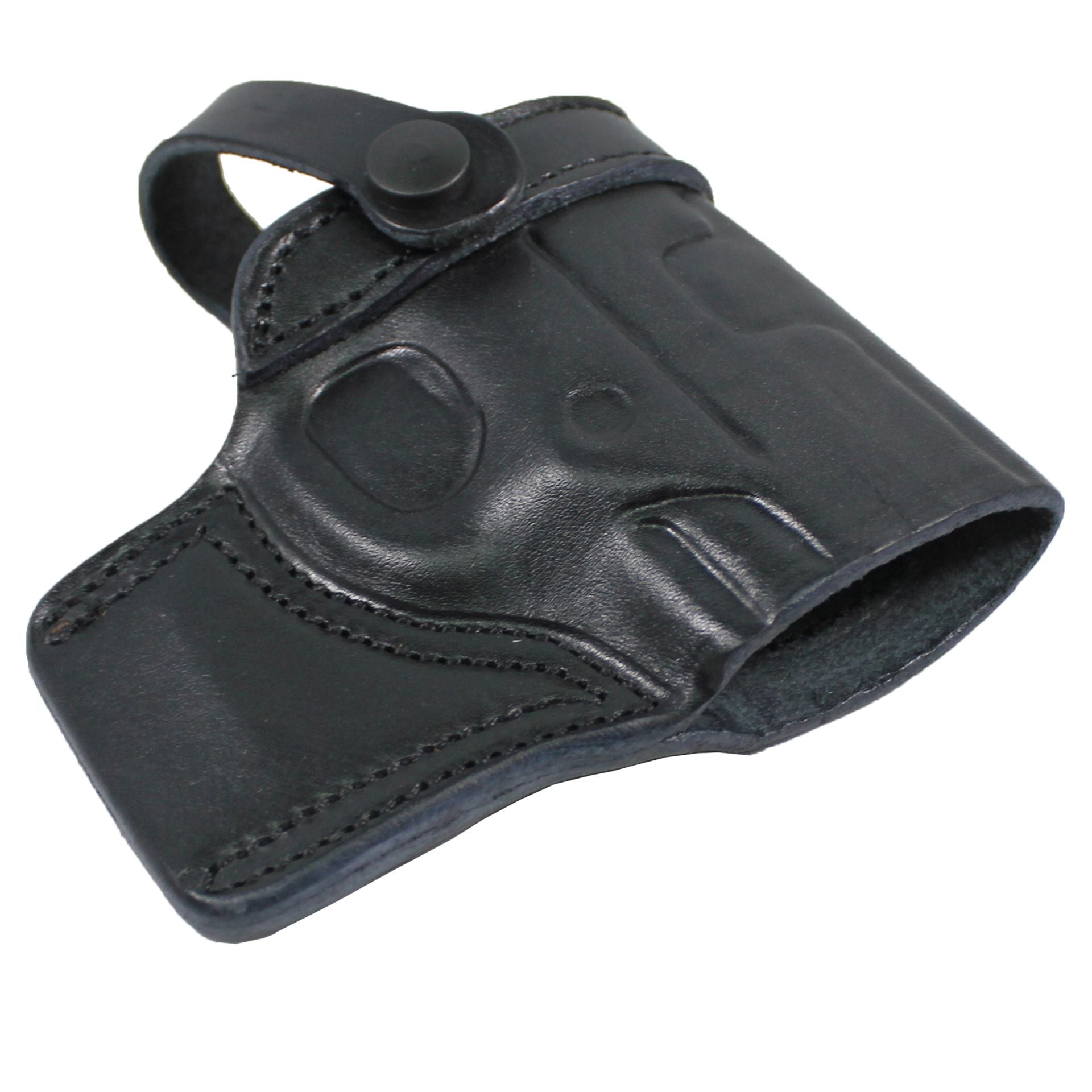 Leather With Retention Strap OWB Carry Gun Holster - Black