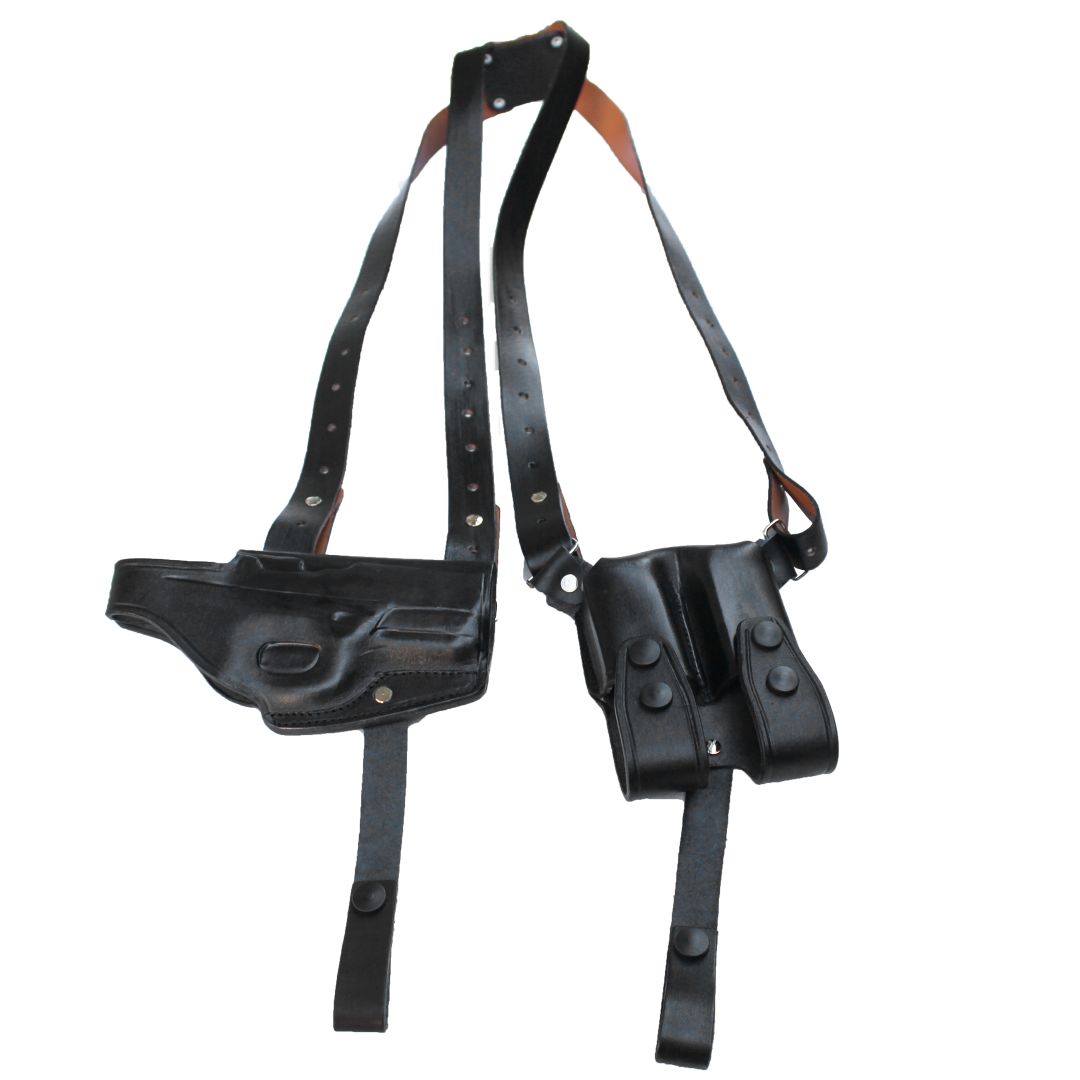 Horizontal Shoulder Holster With Magazine Holder Concealed Carry Gun Holster image 13
