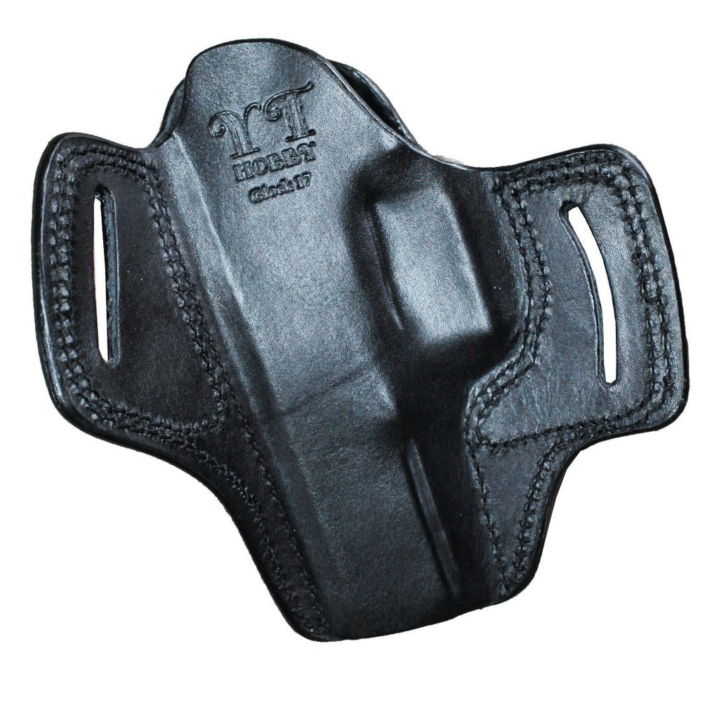 Pancake Style Leather OWB Carry Two Slot Fast Draw Gun Holster image 8