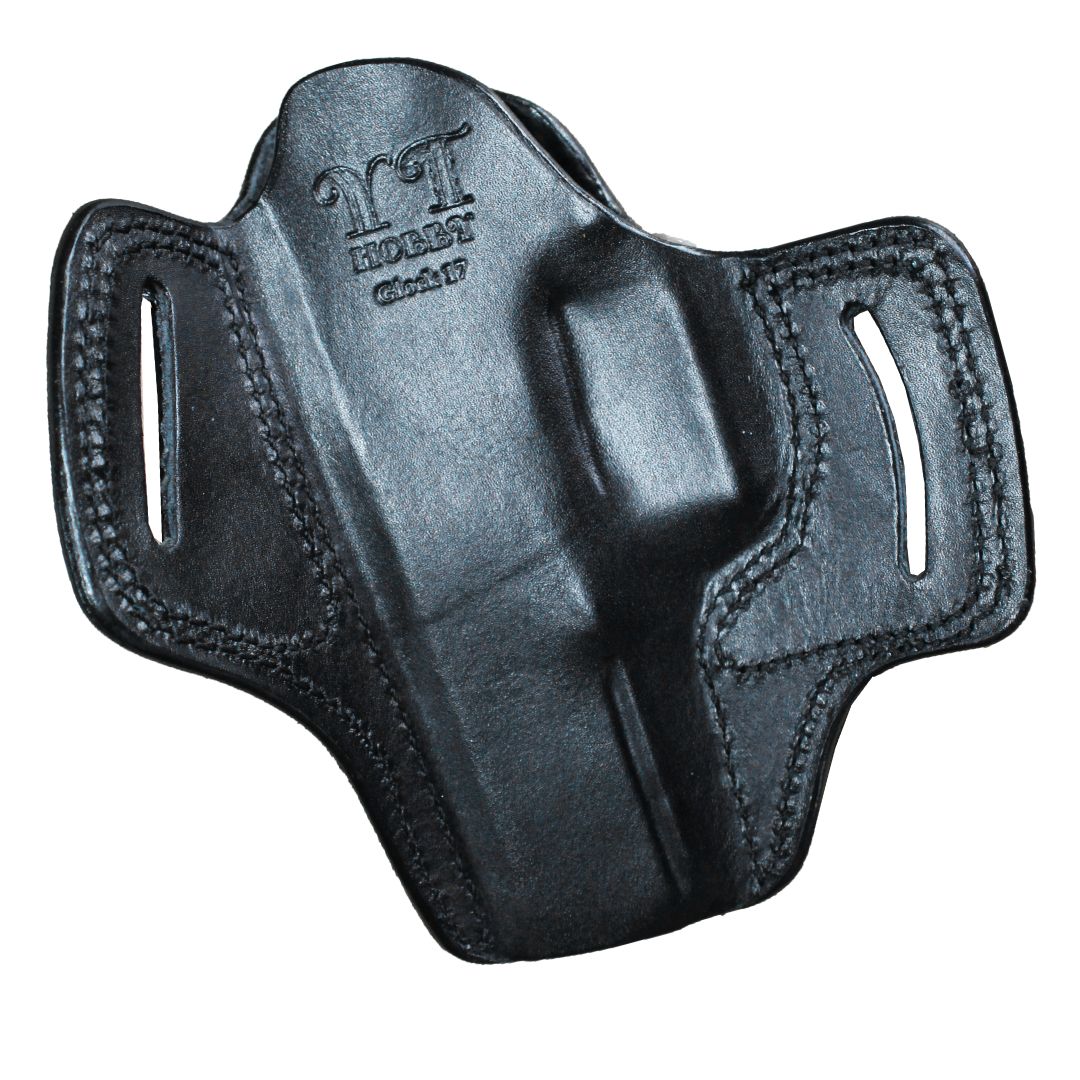 Pancake Style Leather OWB Carry Two Slot Fast Draw Gun Holster image 8
