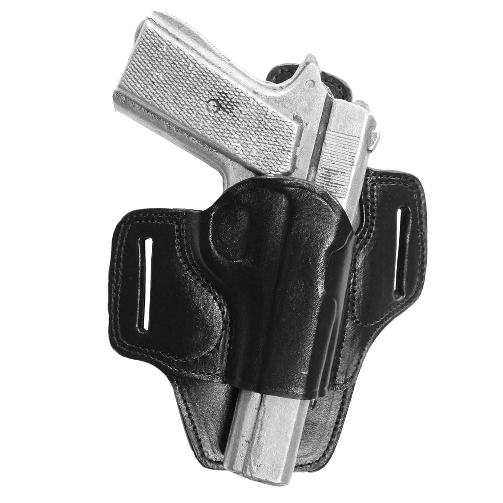 Protected Barrel Real Leather OWB Carry Two Slot Fast Draw Handmade Pistol Gun Holster image 11