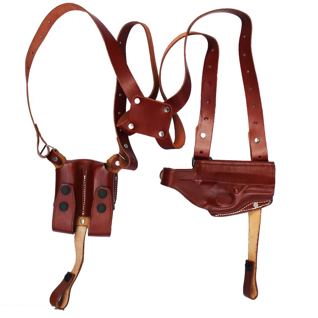 Horizontal Shoulder Holster With Magazine Holder Concealed Carry Gun Holster image 0