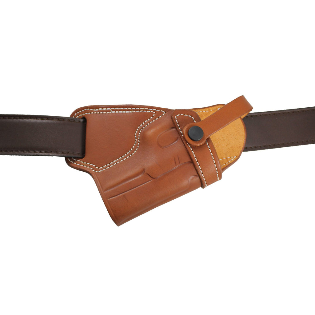 Handmade Leather Small of Back SOB Gun Holster with Retention Strap image 0