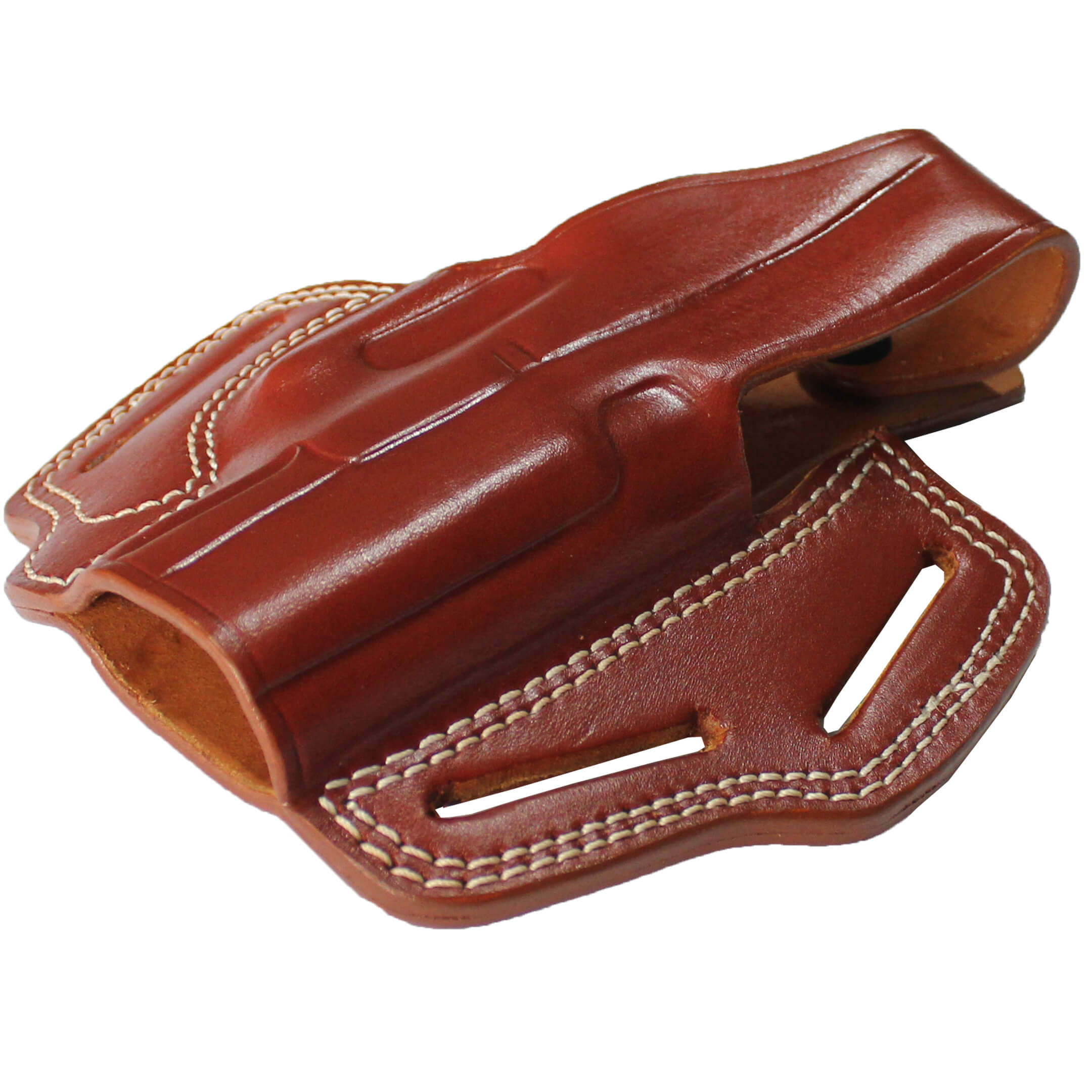Handmade Leather OWB Carry Three Slot Thumb Break Gun Holster image 0