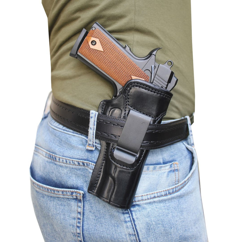 Left Or Right Hand Concealed Carry IWB Real Leather Holster - Black