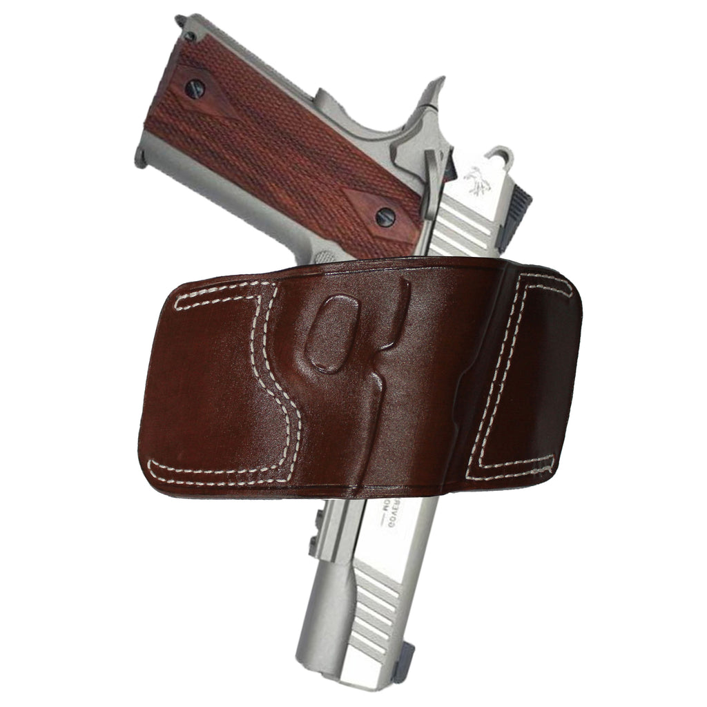 Fast Draw OWB Carry Handmade Firearm Holster - Dark Brown