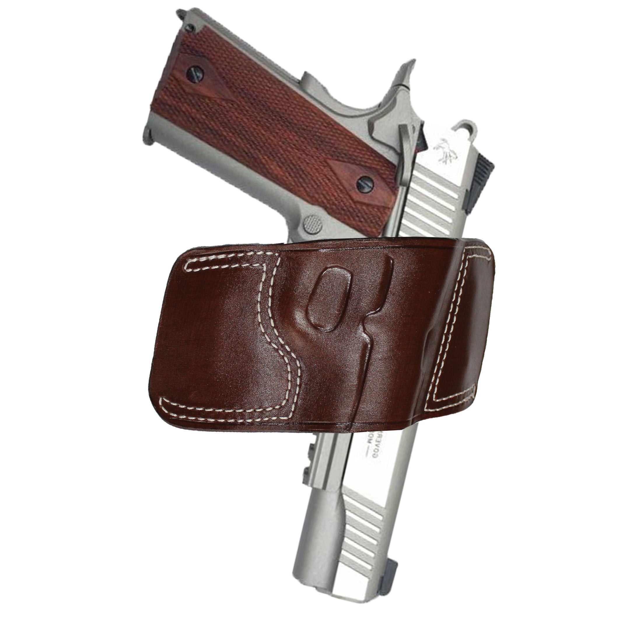 Fast Draw OWB Carry Handmade Firearm Holster - Dark Brown