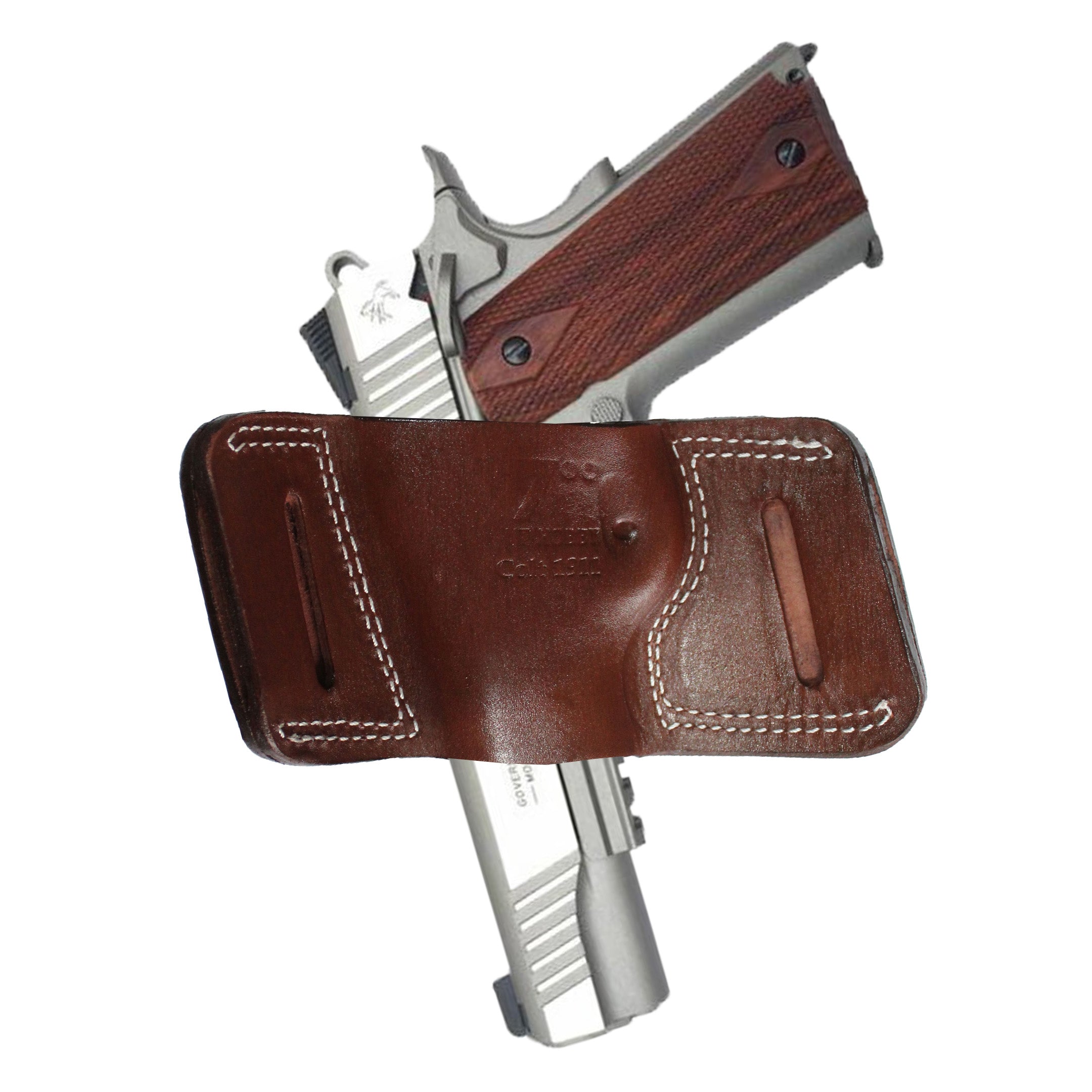 Fast Draw OWB Carry Handmade Firearm Holster - Dark Brown