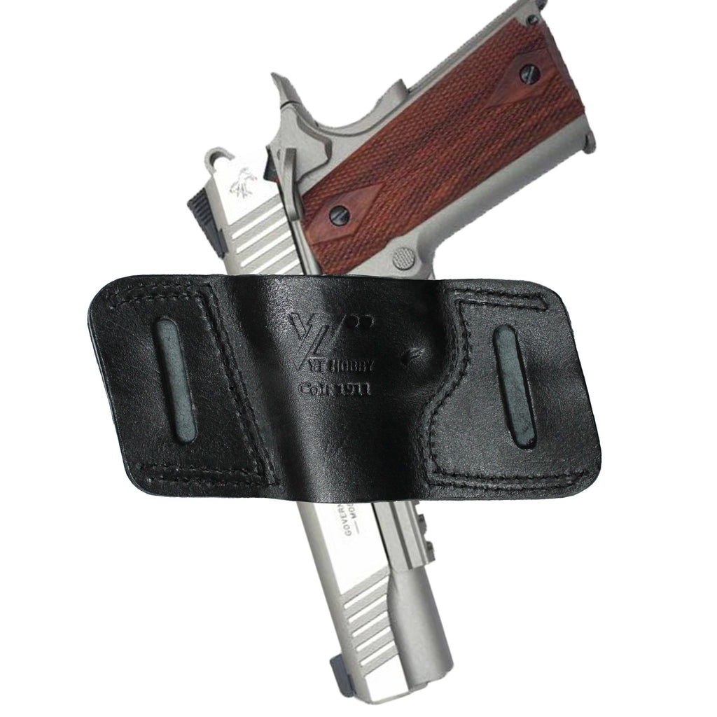 Fast Draw OWB Carry Handmade Firearm Holster - Black