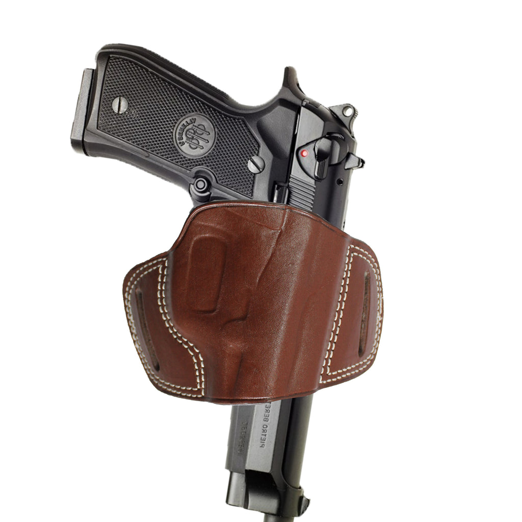 Two Slot Sport OWB Carry Fast Draw Handmade Gun Holster - Dark Brown