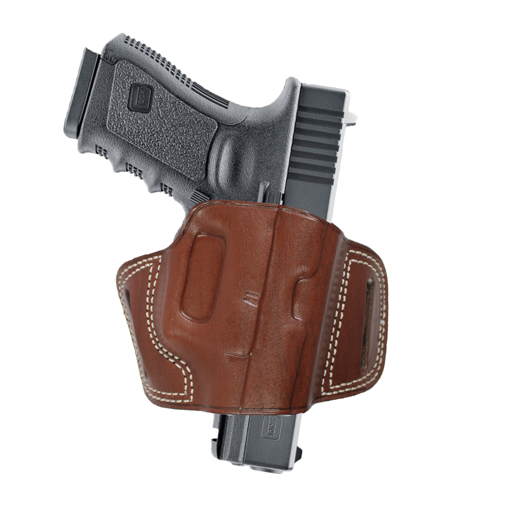 Two Slot Sport OWB Carry Fast Draw Handmade Gun Holster - Dark Brown