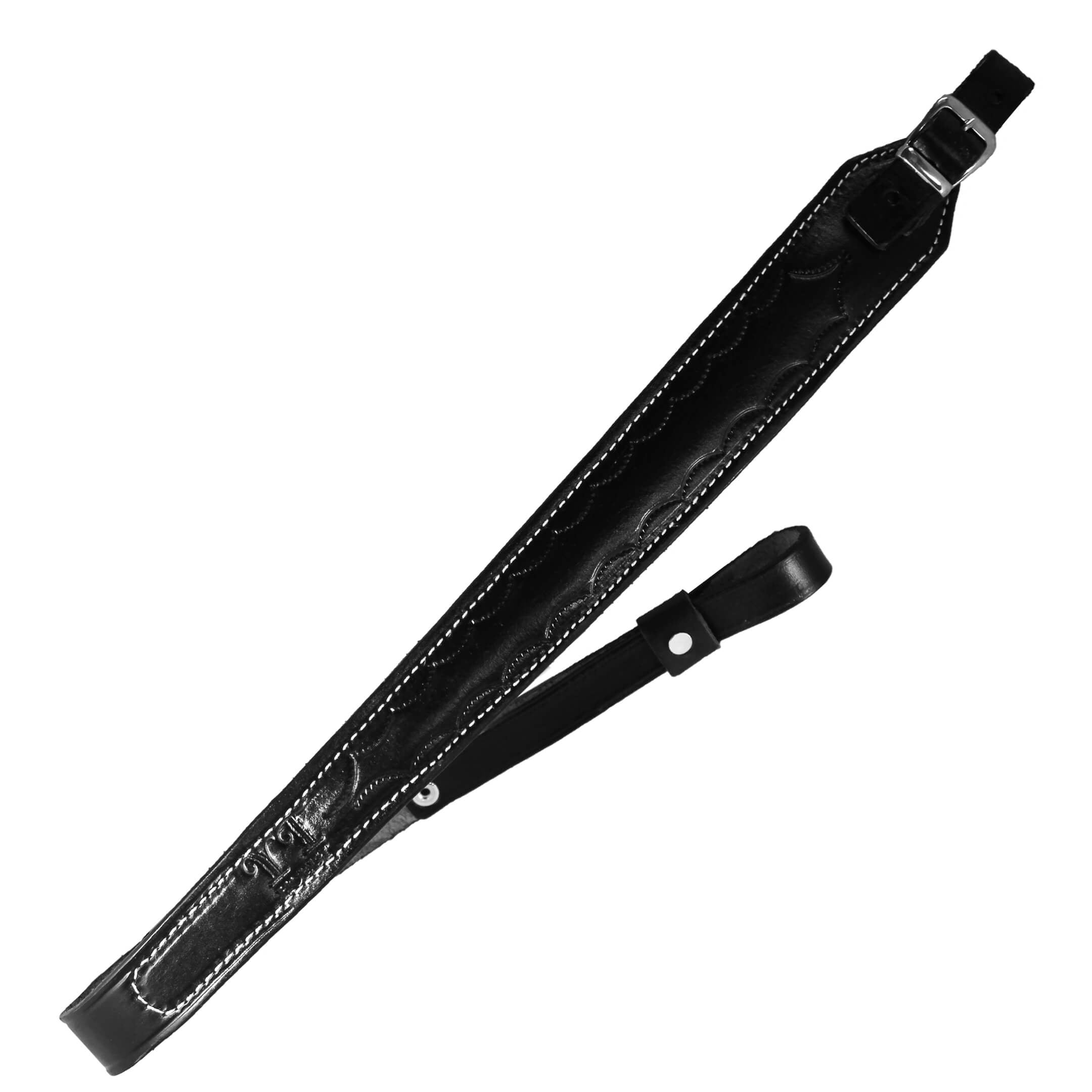 Buckle Basket Wave Padded With Real Leather Adjustable Durable Rifle Sling