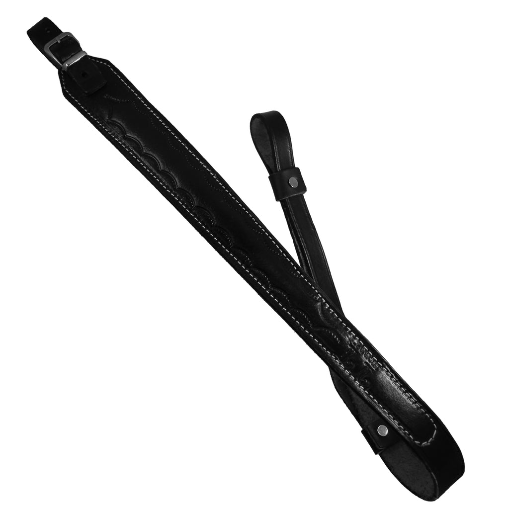 Buckle Basket Wave Padded With Real Leather Adjustable Durable Rifle Sling